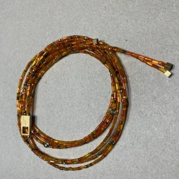 Vintage Dyberg and Kern Multi Strand Beaded Lariat with Gold tone Ends Gorgeous - Picture 5 of 7